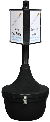 Cigarette Butt Receptacle with Advertising Display
