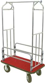 Stainless Steel Bellman's Cart / Luggage Carrier - with Side Bars