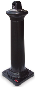 CobbleStone Post Outdoor Cigarette Ashtray - Black