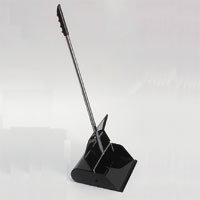Standing Self Closing Metal Dustpan (Black)
