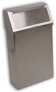 Large Capacity Stainless Steel Wall Trash Receptacle with Door Large Capacity Stainless Steel Wall Trash Receptacle with Door