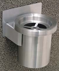 Wall Mounting Ashtray with a Grill Top - Satin Aluminum - Slim - Compact - 201 SA - 201SA