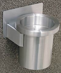 Wall Mounting Cigarette Ashtray with a Sand Urn Top - Satin Aluminum. 203 SA - 203SA