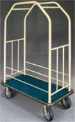 Satin Brass Bellman's Cart with Side Bars