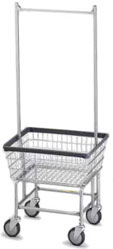 Deluxe Wire Laundry Cart with Hanging Bar