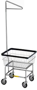 Wire Laundry Hamper Cart with Triangle Hangnig Bar