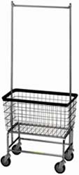High  Capacity Wire Laundry Hamper Carts with Hanging Bars