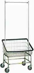 Front Loading Commercial Grade Laundry Hamper Cart with Double Bar