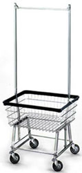 Basic Wire Laundry Cart with Hanging Bar
