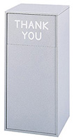 Large Capacity Push Door Waste Receptacle with Flat Top with Thank You (Gray) - Model #: SFC9728