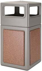 38 Gallon Beige Waste Receptacle with Sedona Panels