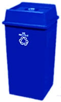 50 Gallon Can Recycling Container by Rubbermaid - Plastic - Blue - Square 3959 2791