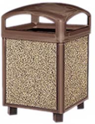 48 Gallon Dome Top Waste Receptacle with Stone Panels 3988