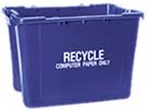 Blue "Computer Paper Only" recycling bin