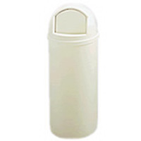 White 15 Gallon Heavy Duty Plastic Push Door Waste Container