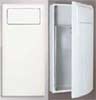 Wall Mounted Waste Receptacle with Push Door.  White. 
