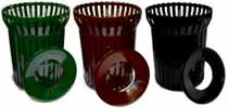 Streetscape Metal Waste Outdoor Receptacles